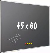 Krijtbord PRO - Magnetisch - Schoolbord - Eenvoudige montage - Geëmailleerd staal - Grijs - 60x45cm