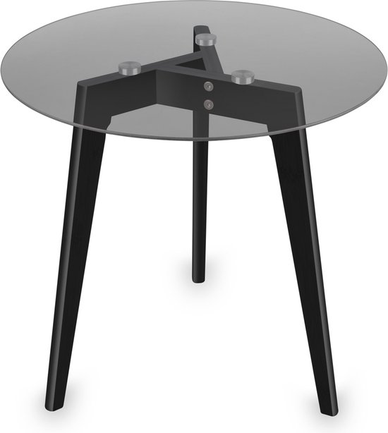 Decoratieve Salontafel Mirrors And More Bijzettafel Veronika - Zwarte Metalen Bloementafel, 80 Cm Hoog Industriële Stijl Tafel