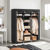 MIRA Home - XXL Canvas Garderobekast - Kledingkast - Opvouwbaar - Zwart - 175x150x45cm