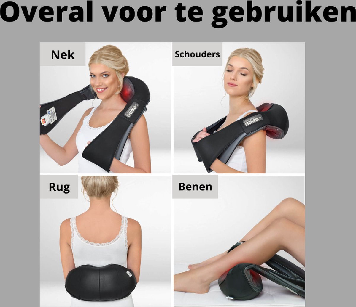 Massagekussen Shiatsu - Nekmassage apparaat - met - afbeelding 3