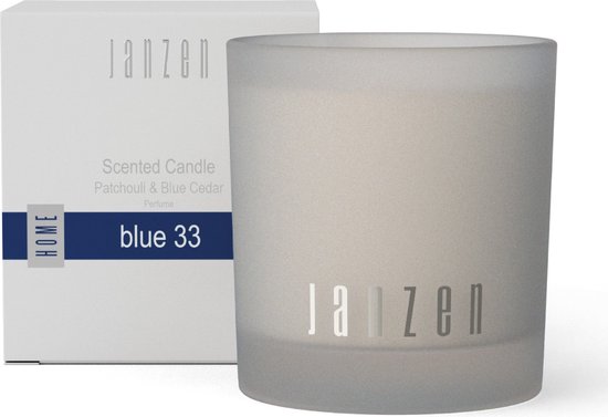 JANZEN Geurkaars Blue 33 - Scented Candle Blue 33 - Parfumkaars - Fris en Levendig - 210 gram