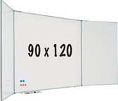 Vijfzijdig whiteboard RC10 profiel - Magnetisch - Geëmailleerd staal - Wit - 120x90cm