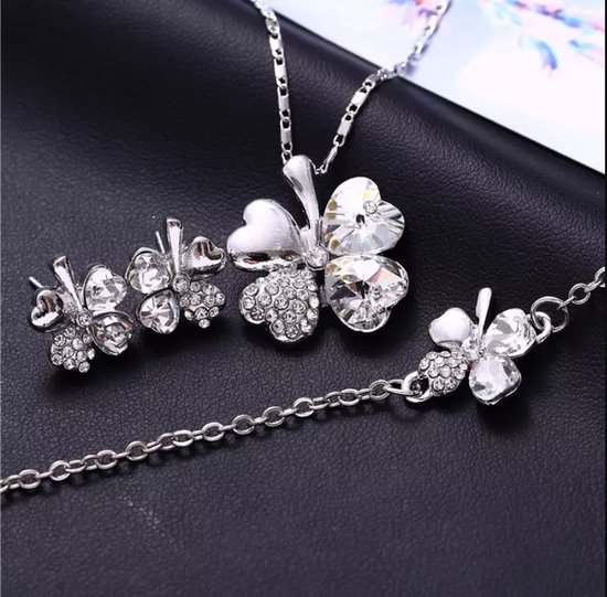 Bijoux trèfle à 4 feuilles (Wit)