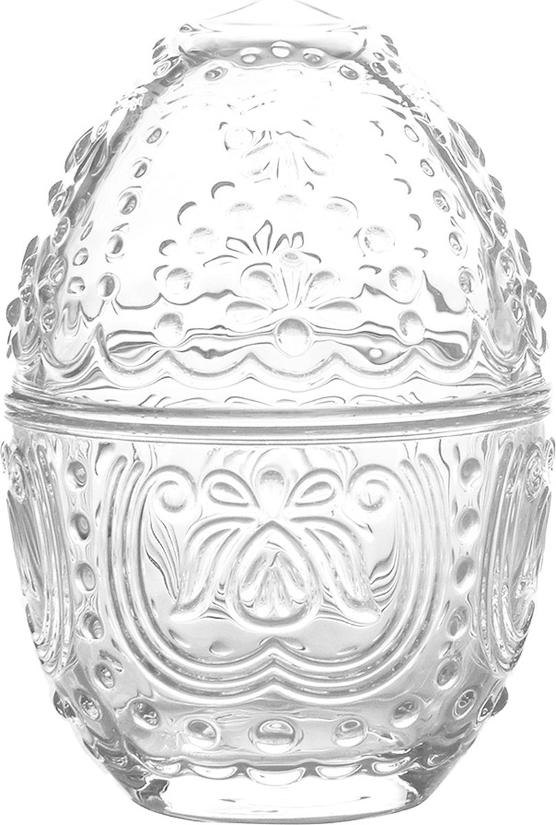 Clayre & Eef Glazen potje Ei Ø 10x14 cm Transparant Glas