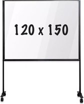 Verrijdbaar werkbord PRO - Gelakt staal - Spatbord - Wit - 120x150cm