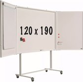 Mobiel whiteboard PRO - Vijfzijdig - Geëmailleerd staal - Weekplanner - Maandplanner - Jaarplanner - Magnetisch - Wit - 120x190cm