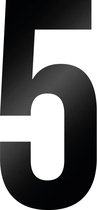 Cijfer 5 - Set van 10 stickers - Lettertype Bebas Neue - Hoogte 5 cm - Kleur Zwart