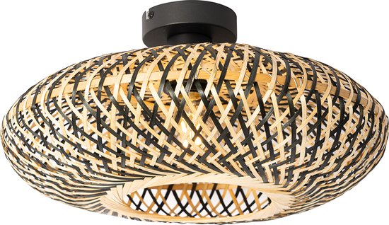 QAZQA ostrava - Oosterse Plafondlamp - 1 lichts - Ø 40 cm - Zwart - Woonkamer | Slaapkamer | Keuken