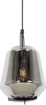 QAZQA kevin - Art Deco Hanglamp - 1 lichts - Ø 23 cm - Grijs - Woonkamer | Slaapkamer | Keuken