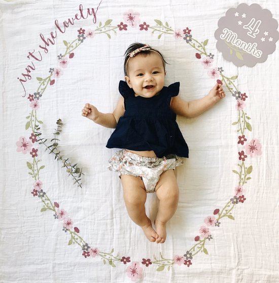 Lulujo Baby's First Year - swaddle & cards - Isn't she lovely van LuLu — afbeelding 3