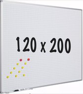 Whiteboard Deluxe - Diamanten - Geëmailleerd staal - Weekplanner - Maandplanner - Jaarplanner - Magnetisch - Wit - 100x200cm