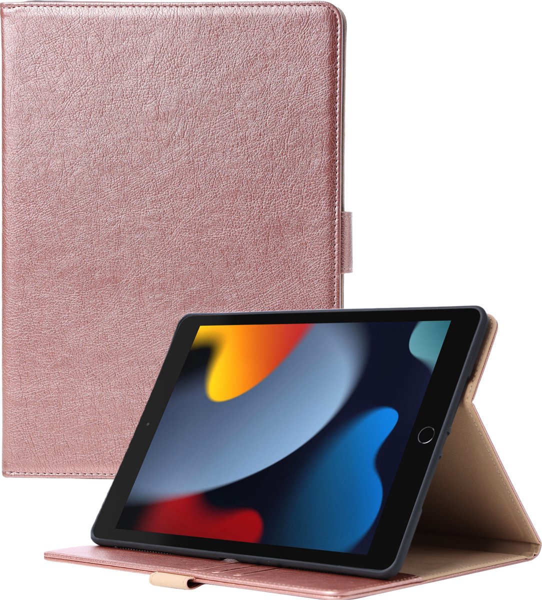 Phreeze Tablethoes - Geschikt voor iPad 8 2020 Hoes - 10.2 Inch - Luxe Lederen Hoesje - Ingebouwde Standaard met Kaarthouders - Hoesje met Magnetische Sluiting - Beschermhoes - Roze Goud
