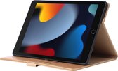 Phreeze Tablethoes - Geschikt voor iPad 8 2020 Hoes - 10.2 Inch - Luxe Lederen Hoesje - Ingebouwde Standaard met Kaarthouders - Hoesje met Magnetische Sluiting - Beschermhoes - Goud
