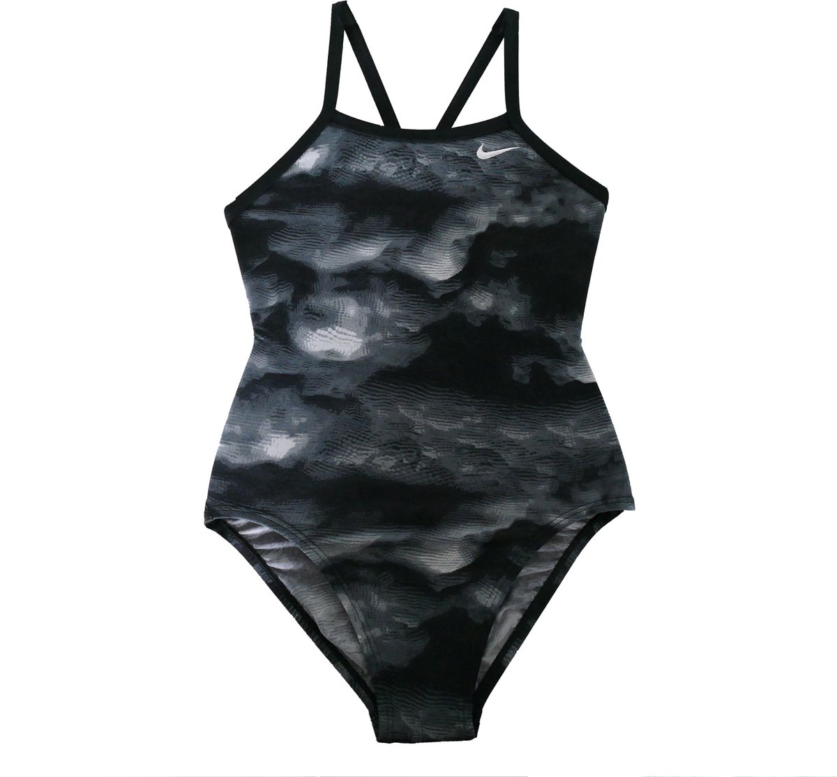 Nike Swim Cumulus Lingerie Tank Zwempak Sportbadpak met platte naden Zwart