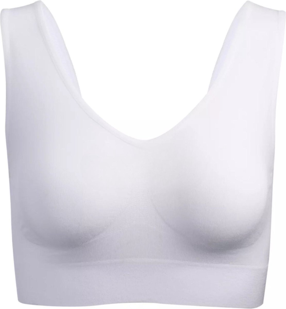 Myshapez Bralette - BH zonder beugel - Zachte dames top - Zonder bandjes - Wit - 2XL