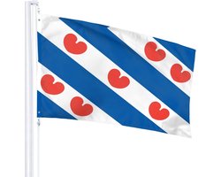 *** Grote Friese Vlag 90x150cm - Vlag Fries - Frysk Pompeblêden - van Heble® ***