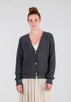 Loop.a Life | COTTON FINE CARDIGAN BUTTON | Antracite