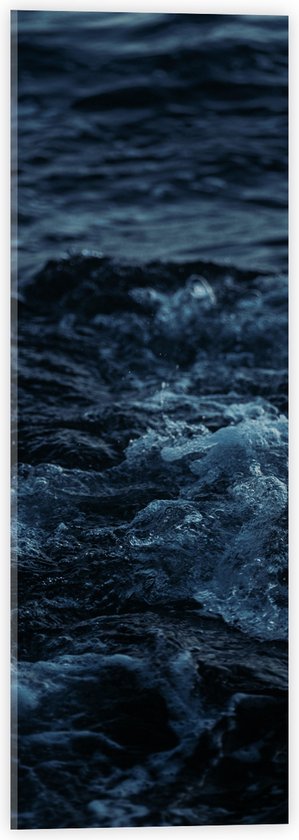 WallClassics - Acrylglas - Donkere Kalme Golven in Zee - 20x60 cm Foto op Acrylglas (Wanddecoratie op Acrylaat)