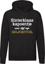 Sinterklaas kapoentje waar blijft mijn miljoentje | pakjesavond | wensen | wensenlijstje | geld | sinterklaaskado | Unisex | Trui | Sweater | Hoodie | Capuchon | Zwart