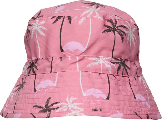 Snapper Rock - UV Bucket hoed voor kinderen - Palm Paradise - Roze - maat M