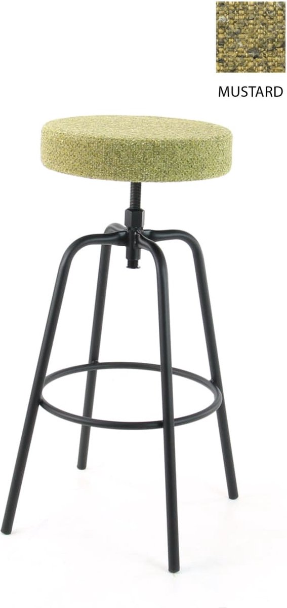 Workliving Barkruk Hoog Rond - Boucle Mustard - 74-82 CM