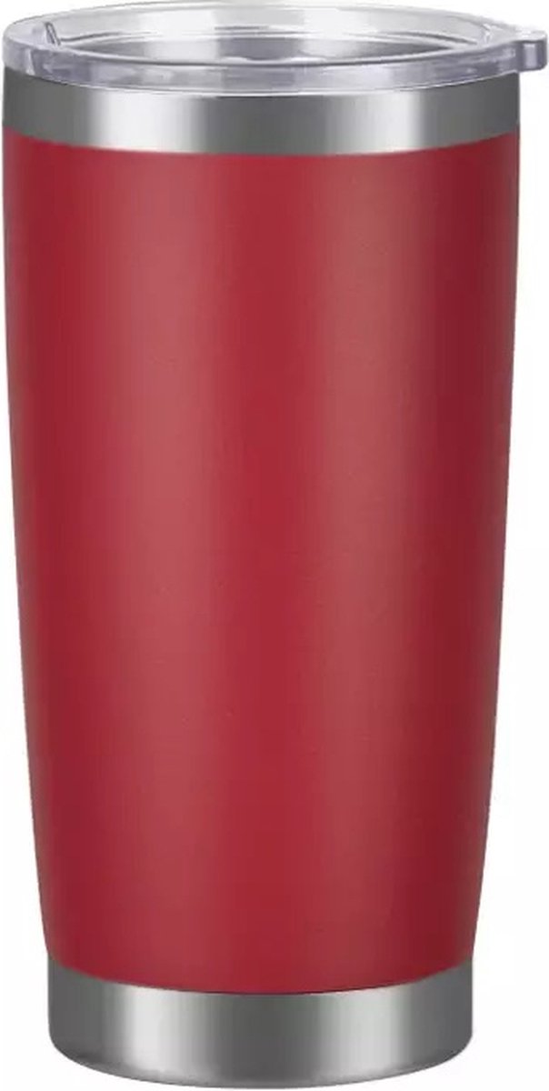 Casero Roestvrijstalen geïsoleerde warm en koud drink beker - thermosbeker - travel mug - met deksel 570ml Rood