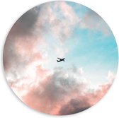 WallClassics - Plaque de mousse PVC Wall Circle - Avion en Pastelluhr=t - 60x60 cm Photo sur Wall Circle (avec système d'accrochage)
