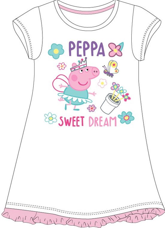 Peppa Pig meisjes nachthemd, wit, maat 110