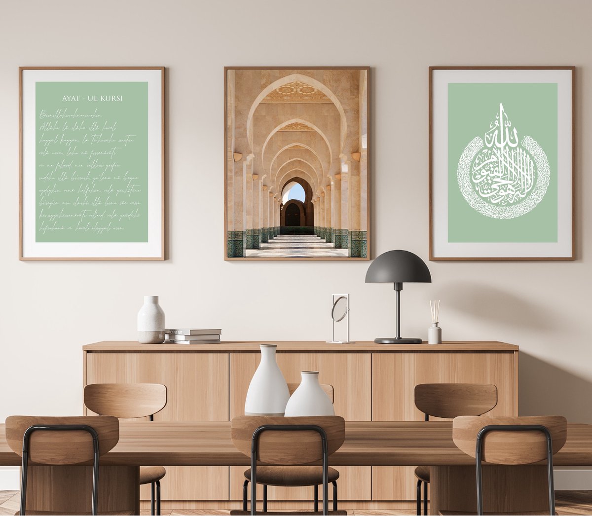 Islam Poster Set van 3 stuks 50x70cm (zonder frame) - Islamitische Kunst aan de Muur - Wanddecoratie - Wall Art- Islamic wall art - Gepersonaliseerde posters