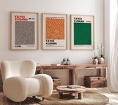 Japanse Poster Set - 3 stuks - 50x70 cm - Yayoi Kusama - Wanddecoratie - Muurdecoratie