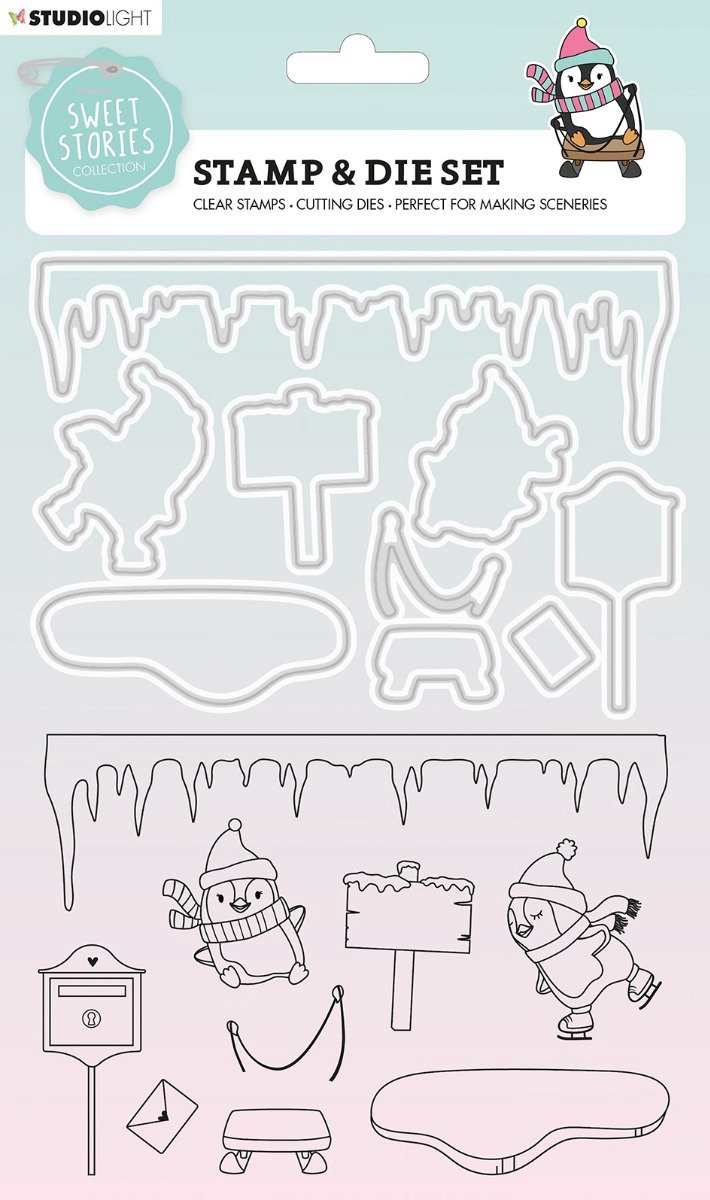 Studio Light Sweet stories stamp & cutting die Penguin