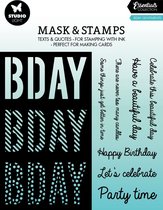 Studio Light Essentials Mask & Stamp Birthday Sentiments