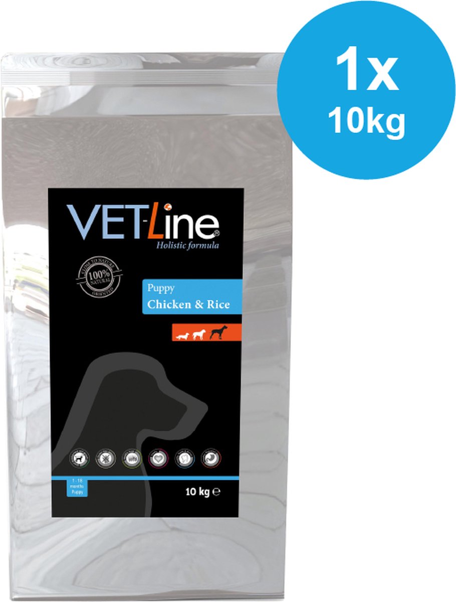Vet-Line VET-Line - Kip & Rijst - Puppy - Honden (0-1 jaar) - Grote rassen - Droogvoer - 10kg