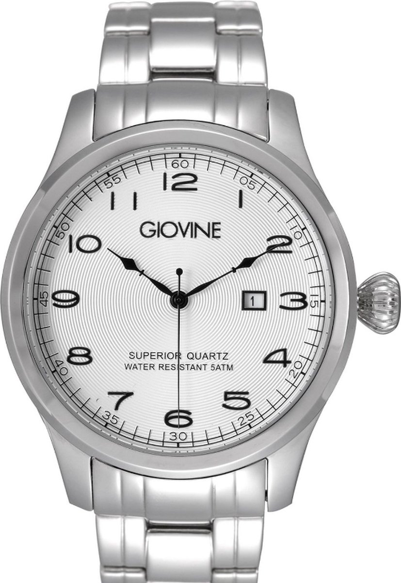 Giovine heren horloge OGI002 - quartz polshorloge - zilver