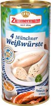 Zimmermann München witte worsten, 4 stuks, gemaakt van varkensvlees, verfijnd met peterselie - 6 x 250 g blikken