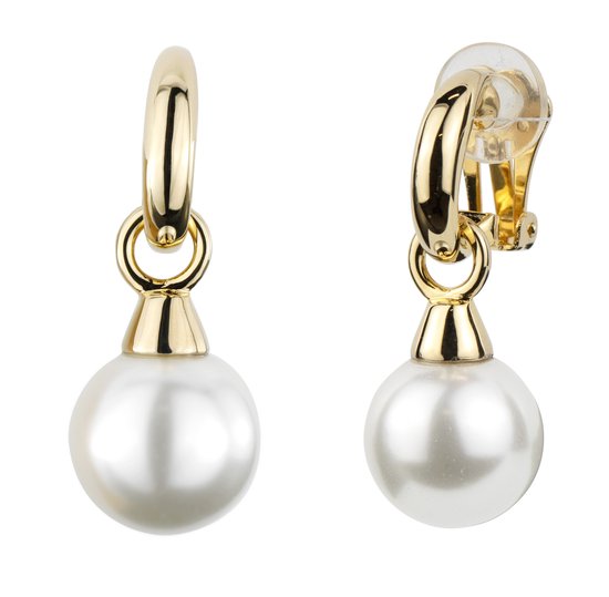 Clips d'oreilles Traveller Pearl - Pendentifs - 14 mm - Wit - Or - 114242