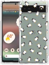 Doorzichtige Silicone Hoesje geschikt voor Google Pixel 6A Pinguïn