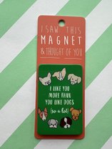 Koelkast magneet - Magnet - I like you more than you like dogs - MA164