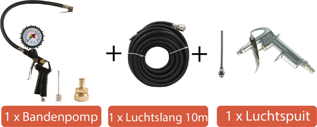 Pneumatische Slang 10 Meter Güde Multikompressor-set „airpower 180-08
