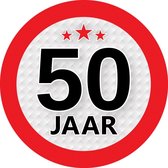50 jaar - leeftijd sticker - rond - 9 cm - 50 jaar verjaardag/jubileum versiering