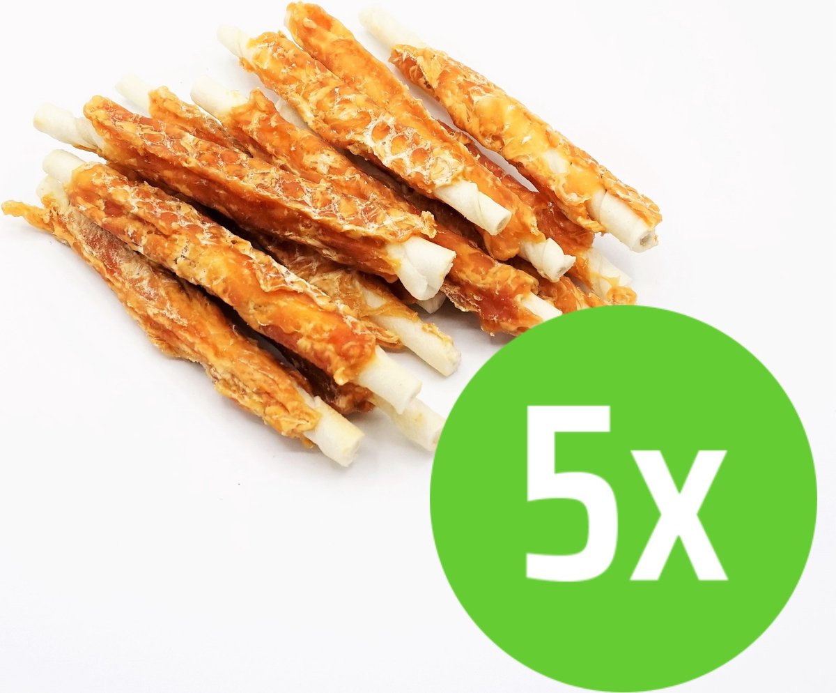 Puur Fit Rawhide met kip 13cm - Hondensnack - 400 gram - 5 zakken