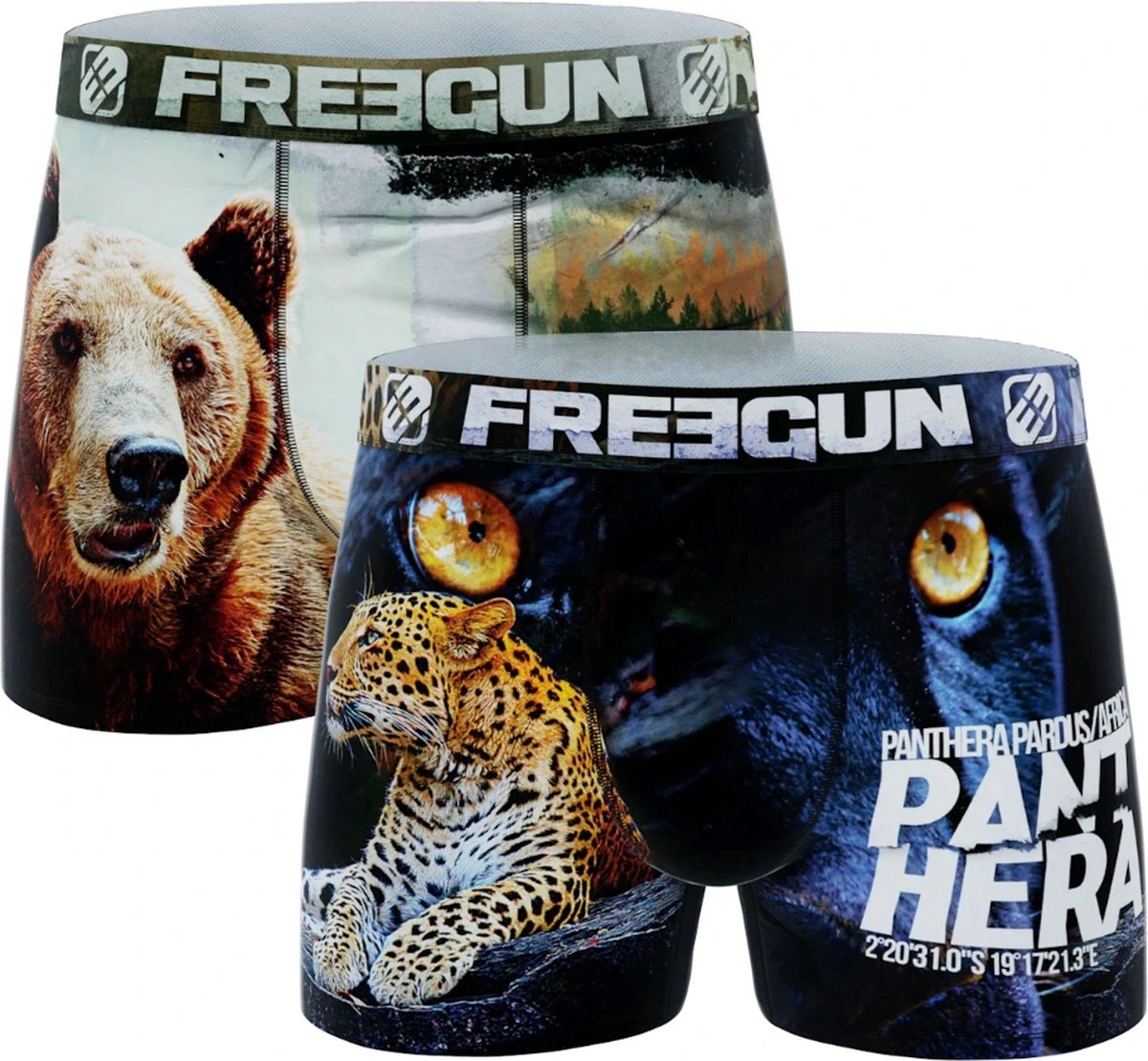 Freegun microvezel heren boxershorts | MAAT XL | 2-pack | Duo Panter/Beer