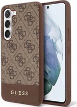 Guess Hoesje Hard Case 4G Logo Plate Bruin Geschikt voor Samsung Galaxy S23 Plus