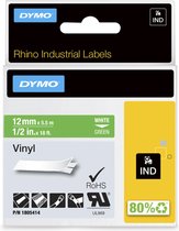 DYMO Rhino industriële Vinyl Labels | 12 mm x 5,5 m | witte afdruk op groen | zelfklevende labels voor Rhino & LabelManager labelprinters