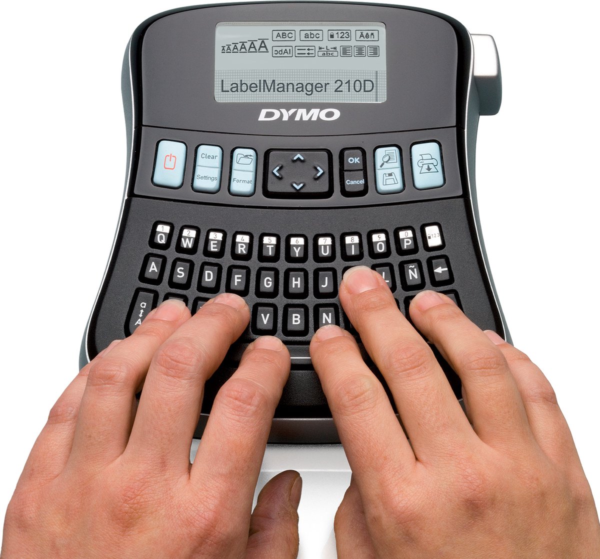 DYMO LabelManager 210D-labelprinterkit | Draagbare labelmaker met QWERTY-toetsenbord | met zwart-witte D1-labels van 12 mm en een draagkoffer thumbnail 3