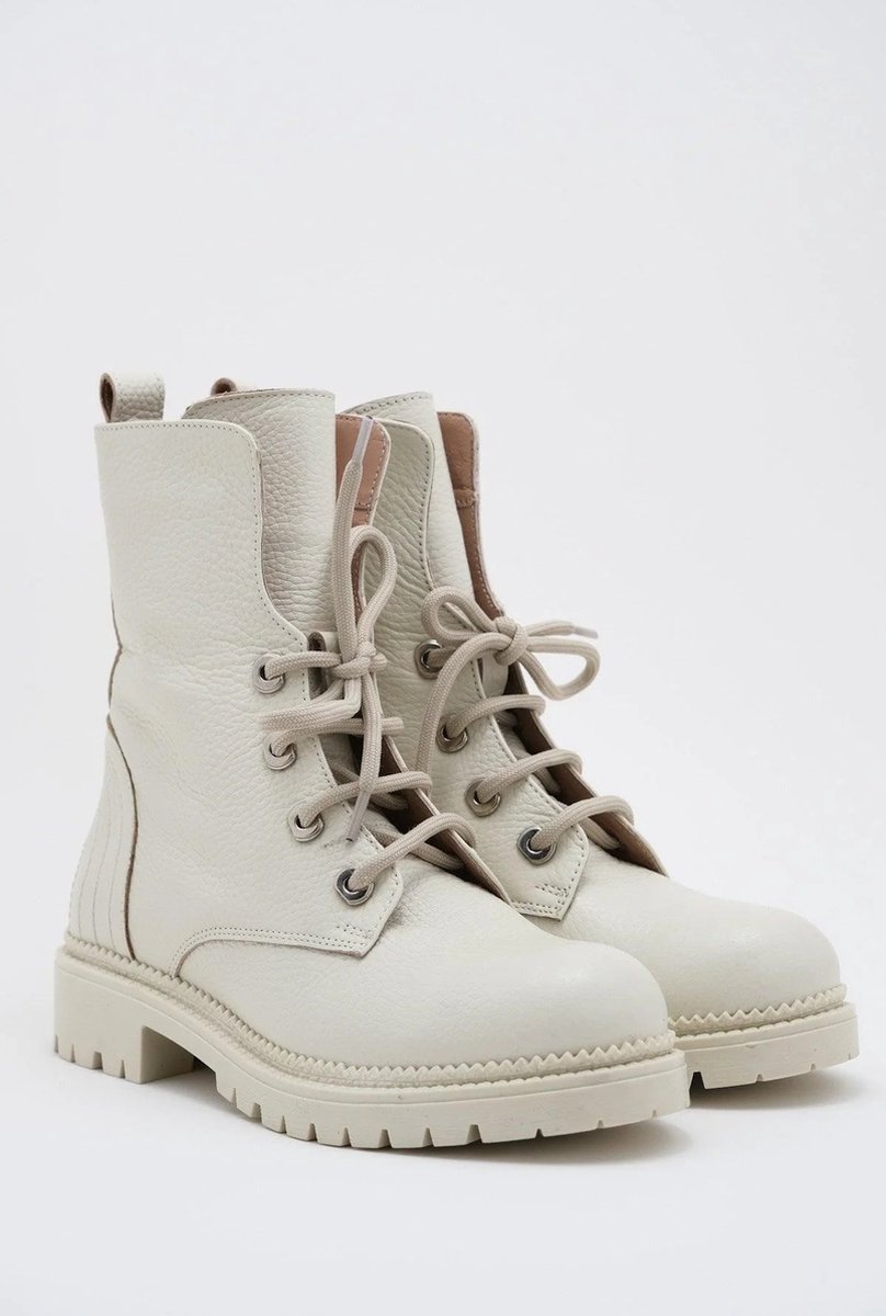 Athene Beige Boots Real Leather