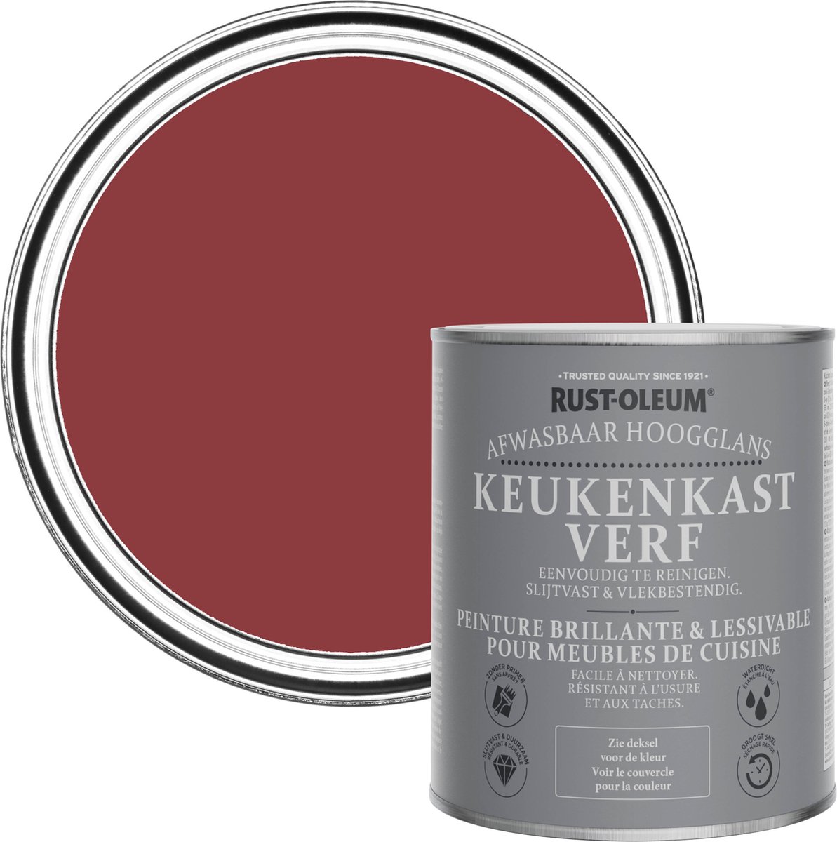 Rust-Oleum Rood Keukenkastverf Hoogglans - Imperium Rood 750ml