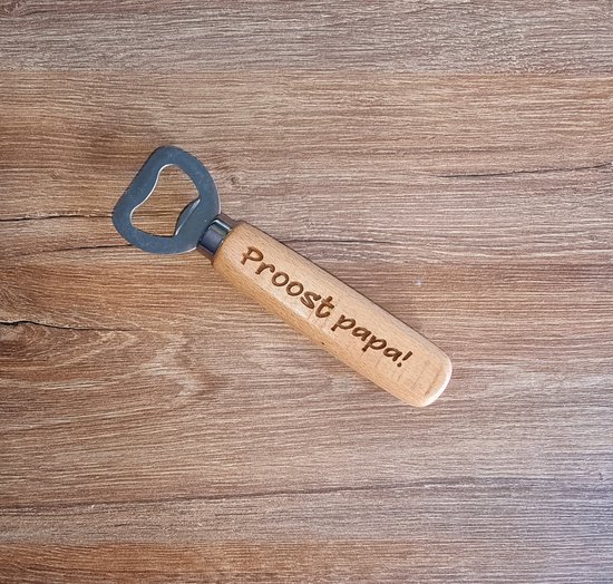 Bieropener graveren - Leuk! van hout en staal