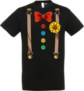 T-shirt kinderen Bretels Kostuum | Carnaval | Carnavalskleding Kinderen Baby | Zwart | maat 164