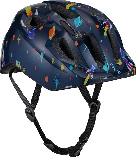 BBB Cycling Hero Kinderhelm Fiets Blauw - Verstelbaar - Wasbare Padding - Small: 1 - 3 Jaar - Fietshelm Meisjes en Jongens - Fietshelm Kinderen - Astronaut - BHE-172